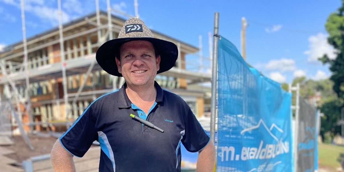 Michael Ewald on a building site in Brisbane