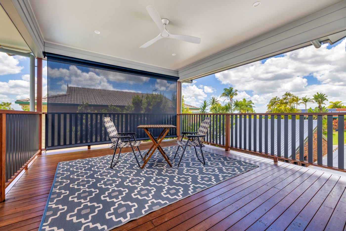 Covered timber deck attached to the back of a house in Westlake