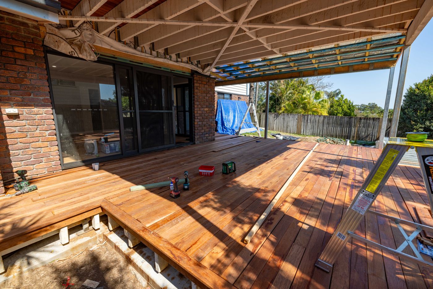Timber decking being laid on a new deck in Westlake