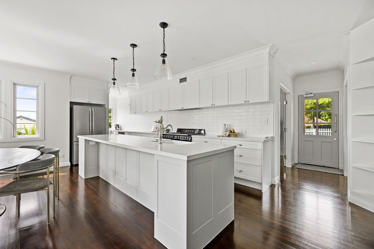 Open-plan kitchen and dining area