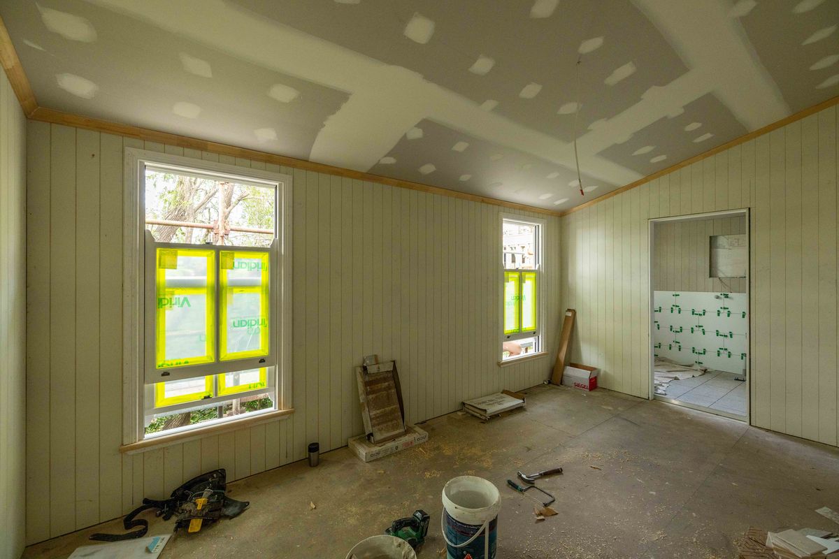 Queenslander bedroom in Balmoral mid-renovation