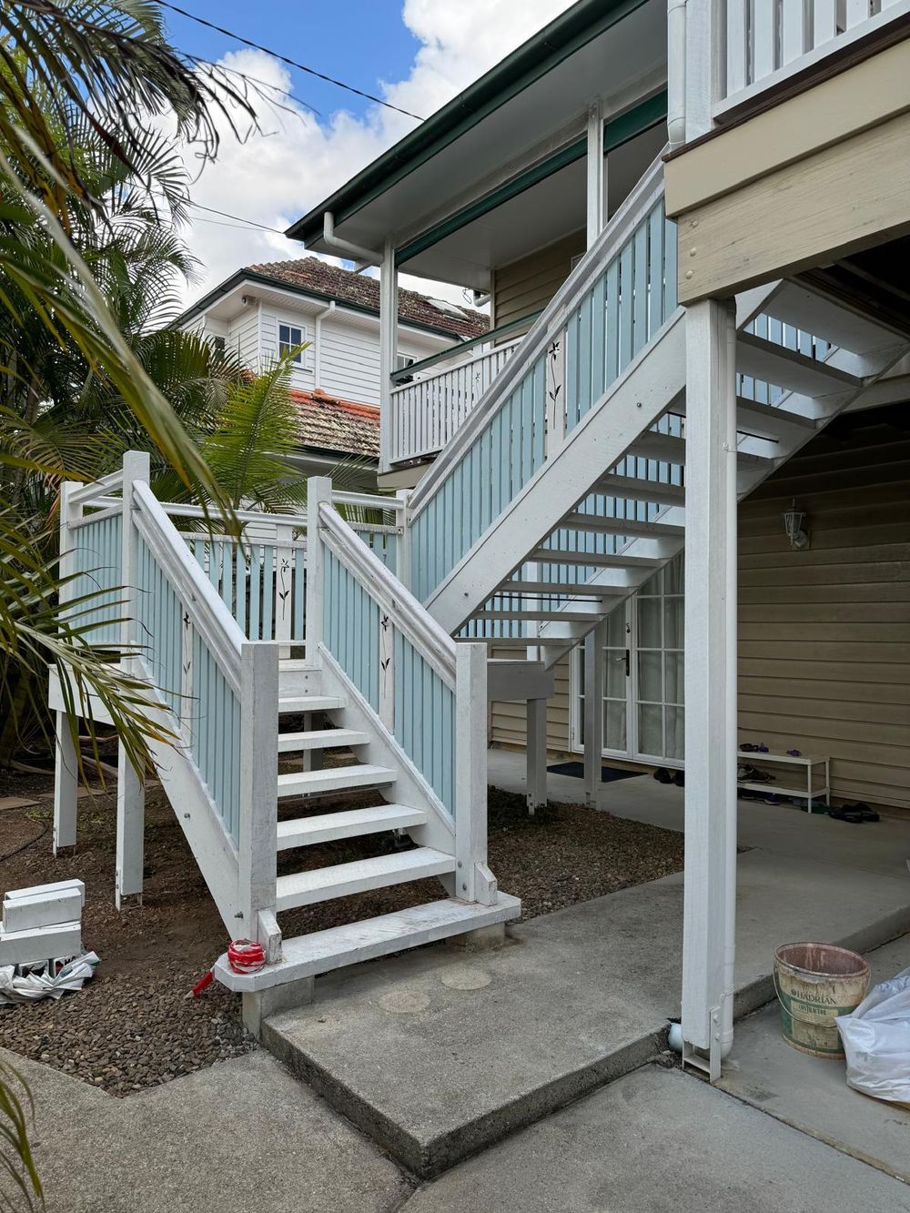 The same Queenslander stairs rebuilt in new timber